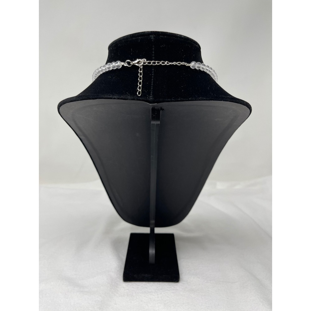 Unbranded Women Graduated Faceted Bead Necklace OS Clear Crystal Aesthetic - Picture 4 of 6
